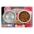 thumbnail image 1 of Fine Art Pet Mat for Food and Water, Cubism Style Mixed Human with Trippy Digital Abstract Effects, Non-Slip Rubber Mat for Dogs and Cats, 18" X 12", by Ambesonne, 1 of 2