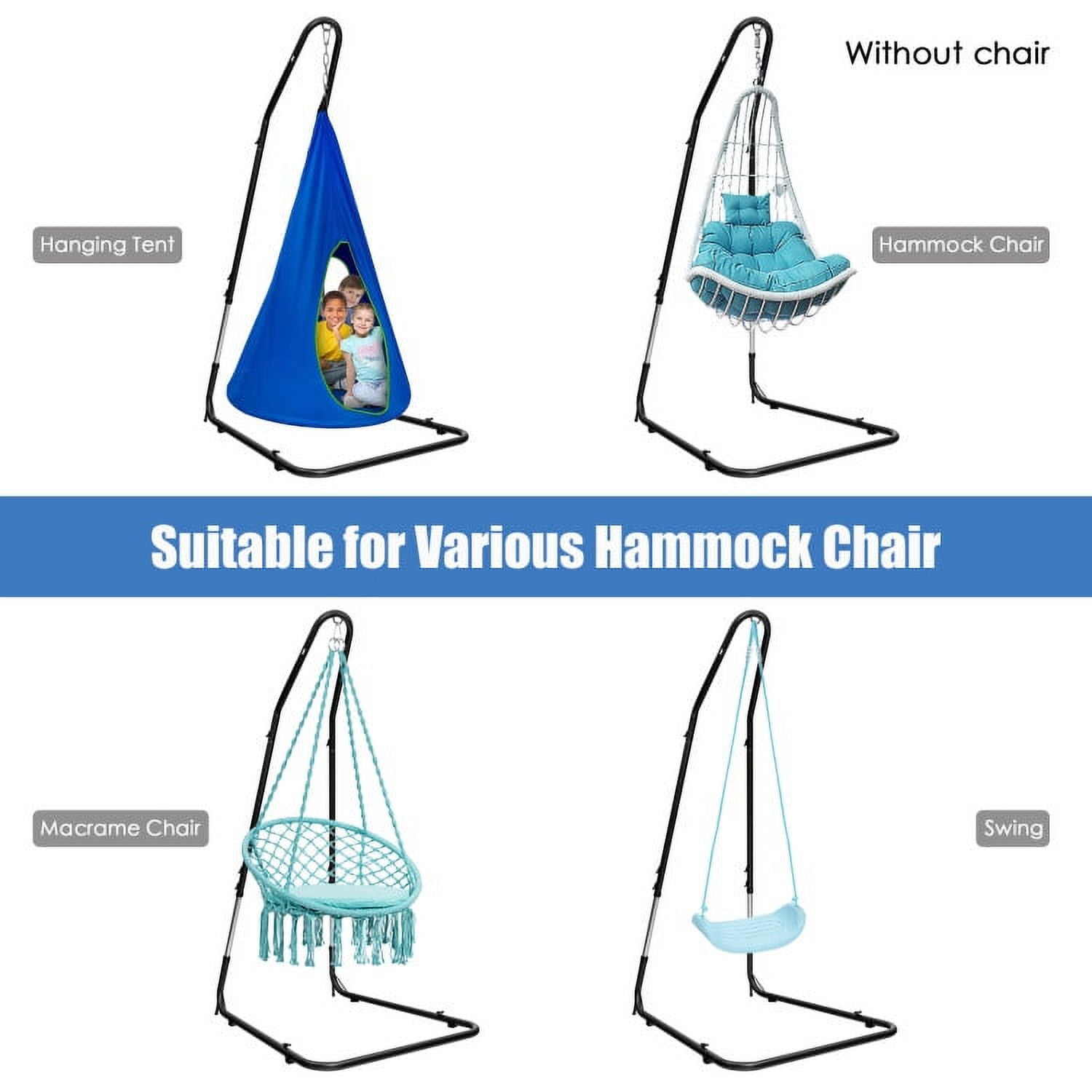 Aimee Lii Adjustable Hammock Chair Stand Steel Frame, Patio Swing Chair Aimee Lii Adjustable Hammock Chair Stand Steel Frame, Patio Swing Chair