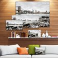 thumbnail image 3 of Brooklyn Bridge with Rocks on Shore - Large Cityscape Canvas Art Print, 3 of 4