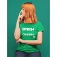 thumbnail image 2 of Irish Queen Clover Graphic Women Kelly Green T-Shirt, Female Medium, 2 of 4