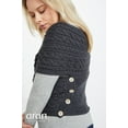 thumbnail image 2 of Aran Crossover Wrap 100% Premium Merino Wool Cable Sweater Made in Ireland, 2 of 6