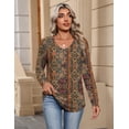 thumbnail image 5 of Zeagoo Womens Tops Long Sleeve Shirts V Neck Trendy Tee Pleated Tshirts Loose Tunic Work Clothes, 5 of 7