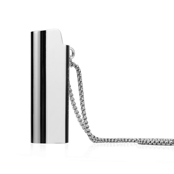 Worallymy Silver Gold Alloy Lighter Case Hiphop Necklace Lighter