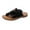 Black, variant on Anuirheih Slide Sandals for Women Summer Open Toe Casual Embroidered Flowers Bowknot Comfy Slip On Cork Foot Bed Beach Slippers(Beige)