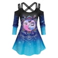 thumbnail image 1 of Camiseta Talla Extra Estampado Sol y Luna Rosegal  Mangas largas de talla grande, 1 of 5