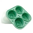 thumbnail image 2 of 2 Inch 3D Silicone Rose Ice Molds,Large Flower Ice Cube Molds,4 Cavity Fun Ice Tray Shapes,Easy Release,For Cocktail,Brandy,Juice,Wine,Whiskey(Green), 2 of 8