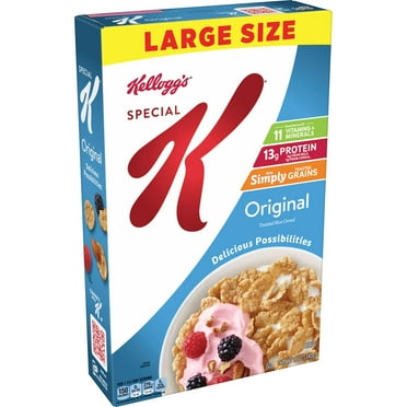 Kellogg's Special K FEV6 Breakfast Cereal, Family Breakfast, Fiber Cereal, Large Size, Original, 12oz Box (1 Box)