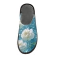 thumbnail image 3 of IAUYY Memory Foam House Slippers Suitable for Both Men and Women. Comfortable, Anti-Slip Plush Flat-Bottomed Slippers The Best Holiday Gift White Roses Floating, 3 of 9