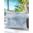thumbnail image 4 of Outdoor Pillows Waterproof, Blue Coastal Palm Leaves Throw Pillows with Inserts Included, Summer Botanical Tropical Indoor Outdoor Decorative Lumbar Pillow for Bed/Couch/Patio 16"x16", 1Pcs, 4 of 8