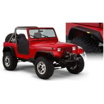 Bushwacker 10924-07 Black Jeep Flat Style Textured Finish 4-Piece Fender Flare Set for 1987-1995 Jeep Wrangler YJ (Excludes Renegade)