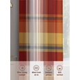 thumbnail image 5 of Tartan Plaid Sheer Curtains 63 Inch Length 2 Panels Set, Orange Red Autumn Gingham Vintage Check Voile Window Treatment Rod Pocket Curtains Sheers Drapes for Bedroom/Living Room/Kitchen 52x"63"x2, 5 of 7