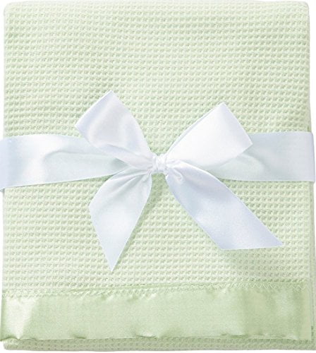 Thermal Waffle Weave Baby Blanket with Satin Nylon Trim LIKE BABY MORGAN 