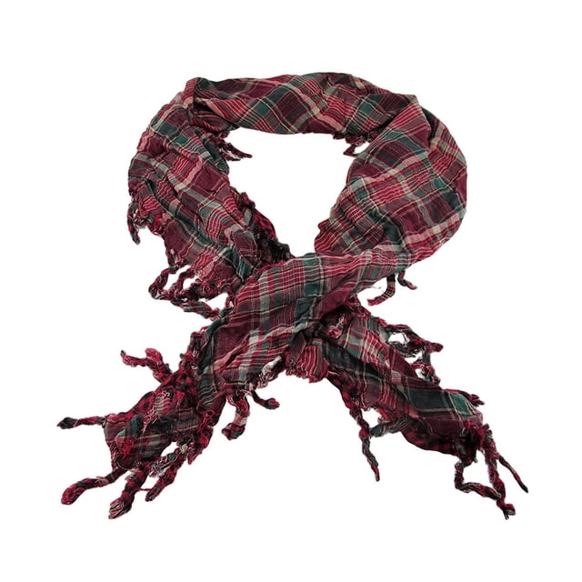 Versatile Fuchsia Plaid Triangular Reversible Fringed Neck/Face Lightweight Scarf - Tartan Pattern - 76 Inches Long - Perfect Blend of Fashion and Comfort