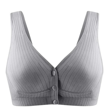 Otvok Womens Cotton Maternity Sleep Bra Soft Organic Cotton Wireless Nursing Bralettes Support Front Snap Padded Bralettes Vest Style Underwear