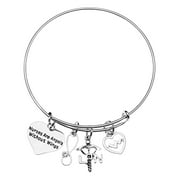 Infinity Collection LPN Charm Bracelet - Licensed Nurse Practitioner Jewelry, Nurse is Angels Without Wings LPN Bangle, Nursing Appreciation Gift