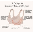 thumbnail image 2 of Exerin Women's Plus Size Front Closure U-Back Underwire Wide Strap Everyday Bra(Beige,36D), 2 of 6
