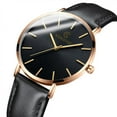 thumbnail image 4 of Montre Minimaliste Ultra Mince Tendance pour Homme, Bracelet en Cuir Mince, Acier Inoxydable, Quartz, 4 of 9