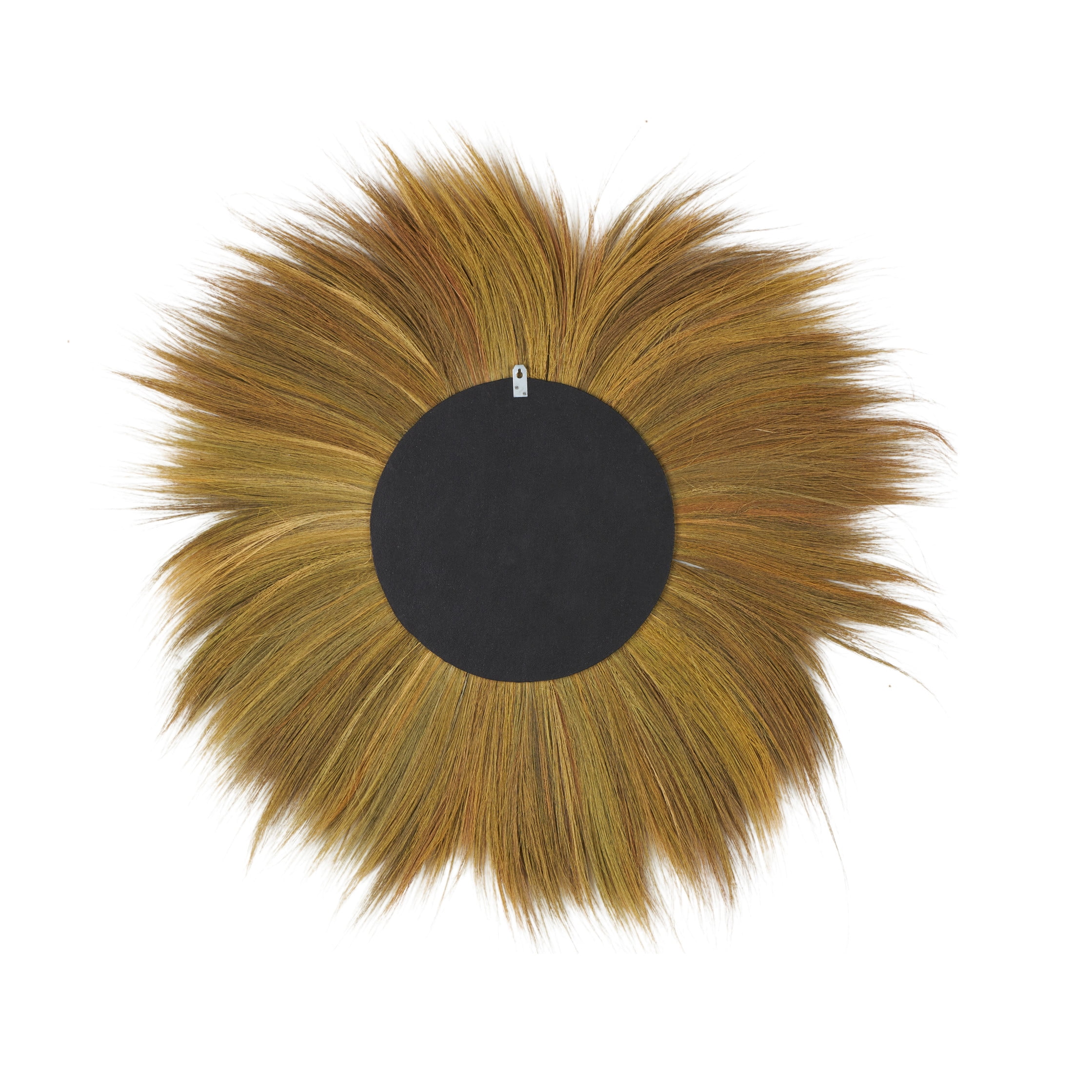 DecMode 45" x 45" Brown Tribal Inspired Sunburst Grass Wall Mirror with Coiled Rope Center