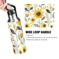 thumbnail image 4 of Yayeee 20oz Insulated Water Bottle Double Wall Stainless Steel with Flip Straw Lid, White Watercolor Sunflowers, 4 of 7