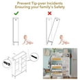 thumbnail image 6 of Jotoa Rattan Shoe Cabinet, 3 Tier Free Standing Narrow Shoe Cabinet with Flip Drawers and Adjustable Shelves, Fence On Top, White, 6 of 7