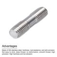 thumbnail image 4 of Unique Bargains 304 Tige de Poussée en Acier Inoxydable Tige Filetée à Double Extrémité pour les Modèles DIY RC M10x40mm, Pack de 12, 4 of 6