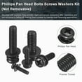 thumbnail image 3 of Uxcell M5 x 10mm Carbon Steel Phillips Pan Head Machine Screws Bolts Combine with Spring Washer and Plain Washers 10pack, 3 of 6