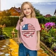 thumbnail image 5 of BRGZLK American Flag Patriotic T-Shirt For Toddler Kids 4Th Of July Letter Printed Shirt Boys Girls Cute Round Neck Soft Short Sleeve Cotton Tee Pink 7-8 Years, 5 of 6