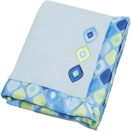 Baby Boom - Satin Trim Blanket, Blue Mosaic