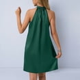 thumbnail image 4 of PNTUTB Women's Fashion Solid Color Satin Sleeveless Halter Neck Dress for Parties,Events,and Weddings, 4 of 6