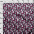 thumbnail image 2 of oneOone Cotton Poplin Dark Magenta Fabric Leaves Watercolor Sewing Material Print Fabric By The Yard 42 Inch Wide, 2 of 4