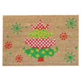 thumbnail image 1 of Nedia Home 33038 16 x 24 Po Arbre Fantaisiste Super Racloir Tapis de Porte en Fibre de Coco - Beige, 1 of 1