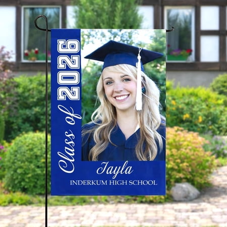 Personalized Graduation Garden Flag Class of 2026 With Custom Name and Photo Yard Banner for High School or College Graduate Lawn Decor