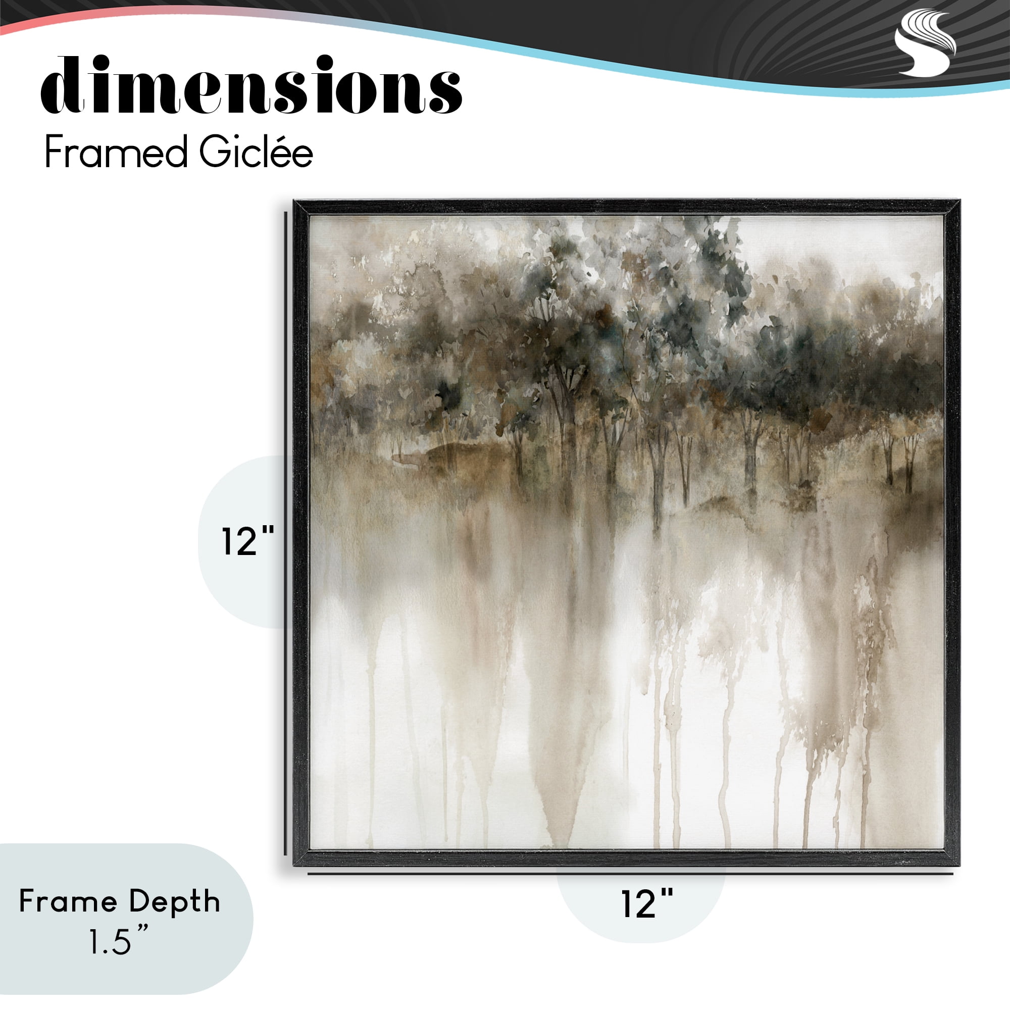 Stupell Industries Forest Edge Illusion Black Framed Giclee Art, design by Carol Robinson