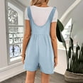 thumbnail image 7 of Maean Women's Summer Casual Jumpsuits Crew Neck Sleeveless Wide Leg Loose Rompers Comfy Shorts with Pockets, 7 of 7
