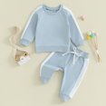 thumbnail image 4 of Gupgi Ensemble 2 Pcs Chandails en Molleton à Manches Longues Col Rond Contrasté pour Bébé Filles Pantalons Jogger Tenues Automne Hiver, 4 of 8