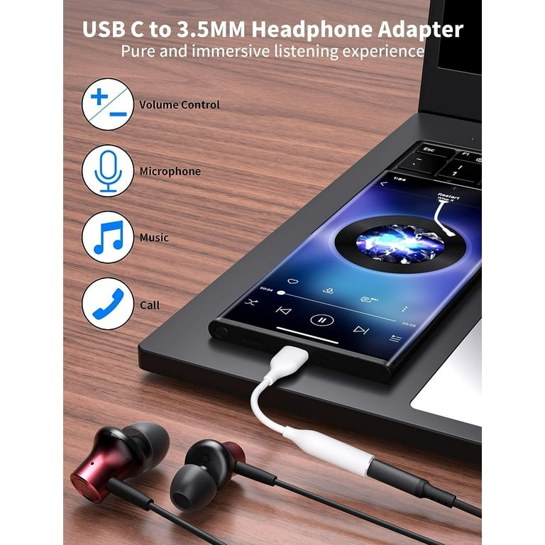 USB C to 3.5 mm Headphone Jack Adapter for iPhone 15 2 Pack Type