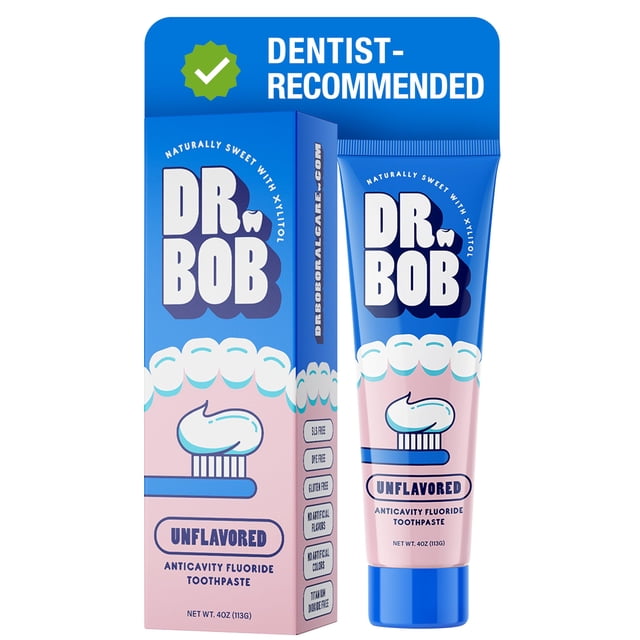 Pasta dental Dr. Bob sin sabor anticaries con flúor 113 g