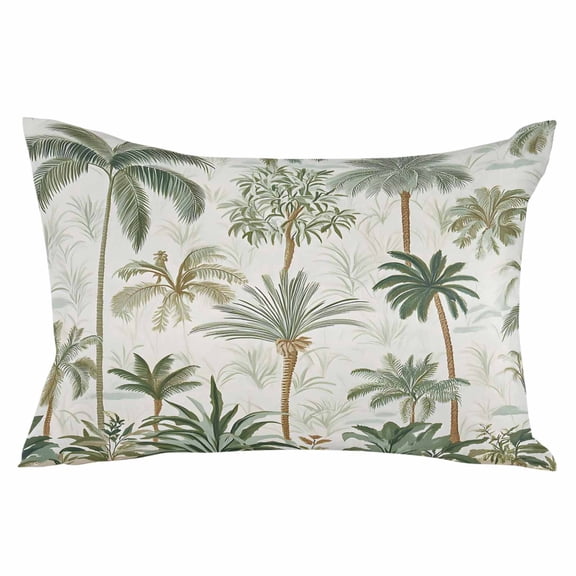 Tropical Green Palm Tree Throw Pillow Cover 16 x 24 Inch Decorative Pillow Cover Summer Beach Botanical Lumbar Pillowcase Seasonal Rectangle Cushion Case for Couch Sofa Bed Living Room