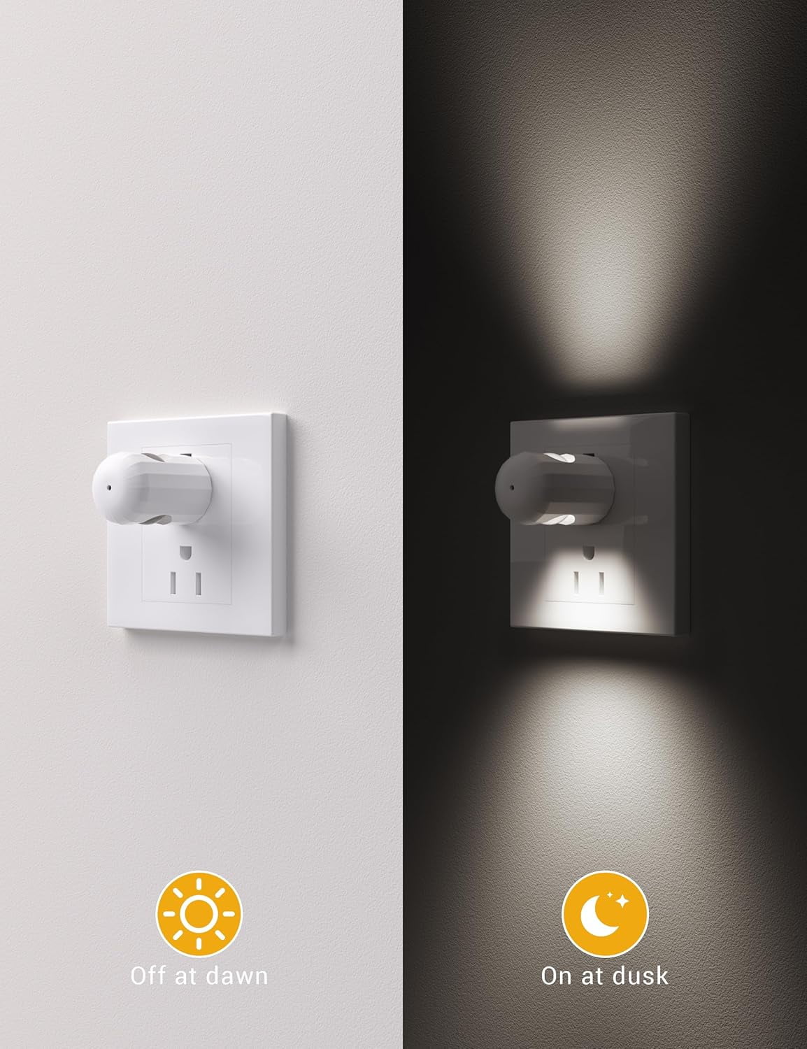 6 Pack LED Night Light Plug into Wall with Dusk to Dawn Sensor – Automatic Plug In Nightlight for Kids Kitchen Hallway Bathroom Bedroom Soft White