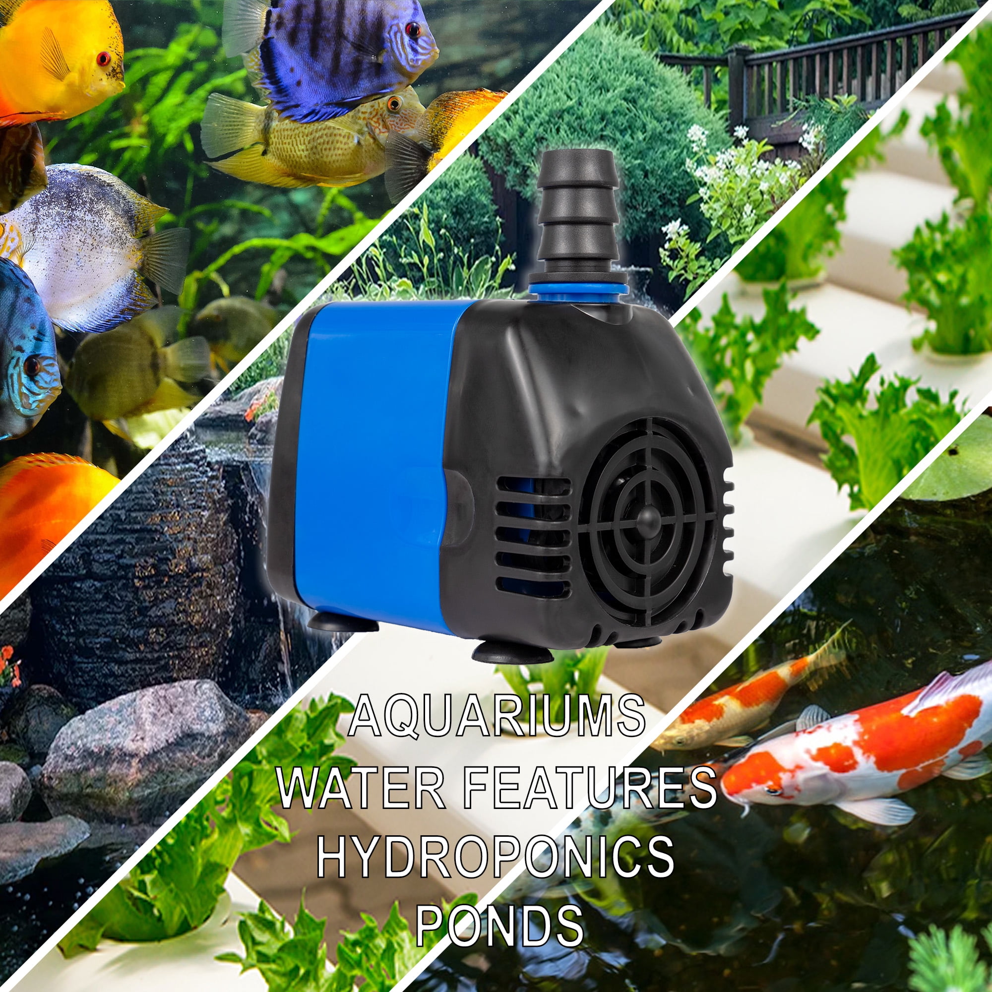 265 GPH Submersible Adjustable Fountain Pond Aquarium Fish Tank Water Pump