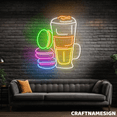 thumbnail image 2 of Craftnamesign Macaron And Macchiato Neon Sign, Cake Wall Sign, Coffee Wall Decor, 2 of 5