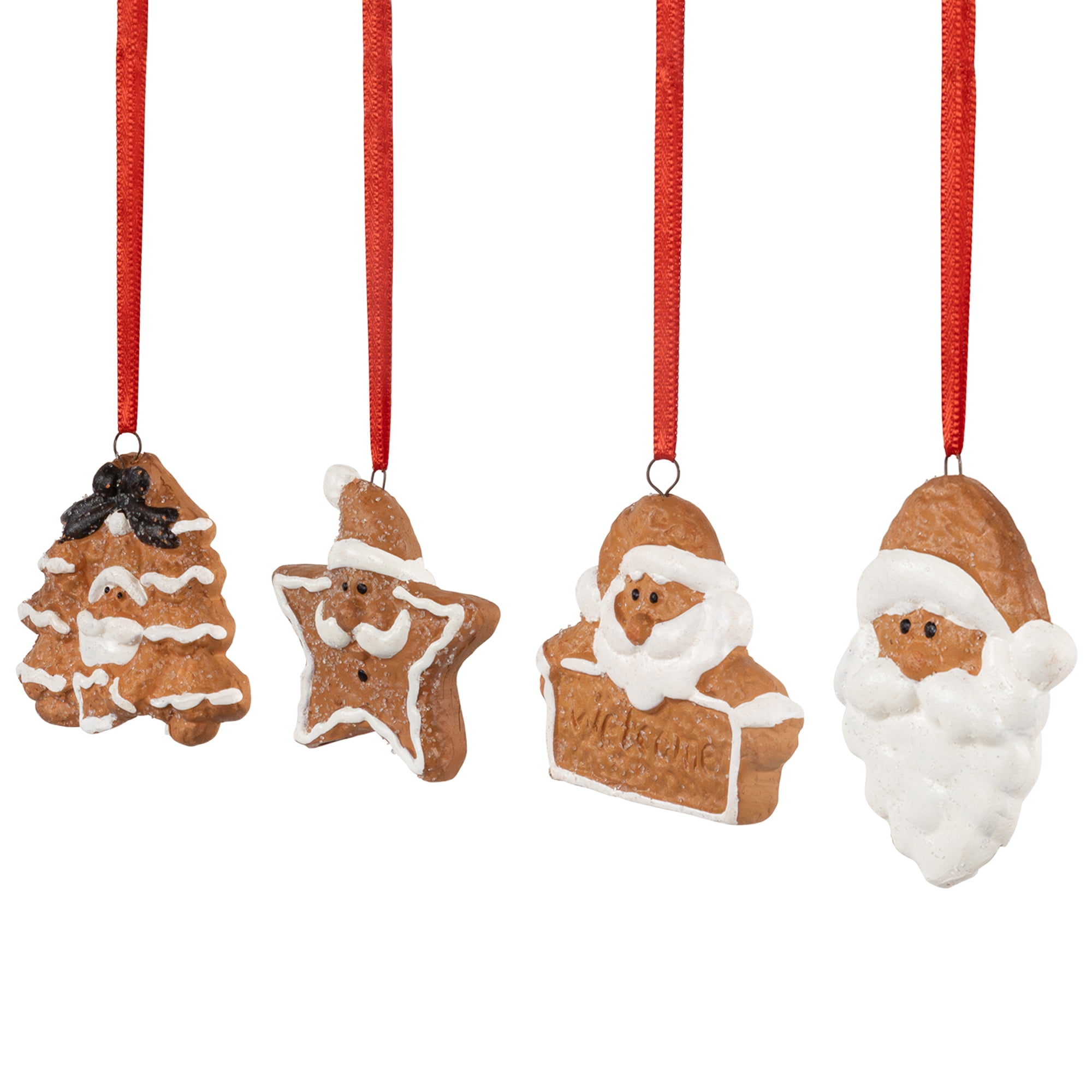 Northlight Set of 4 Santa Gingerbread Christmas Ornaments - 2"