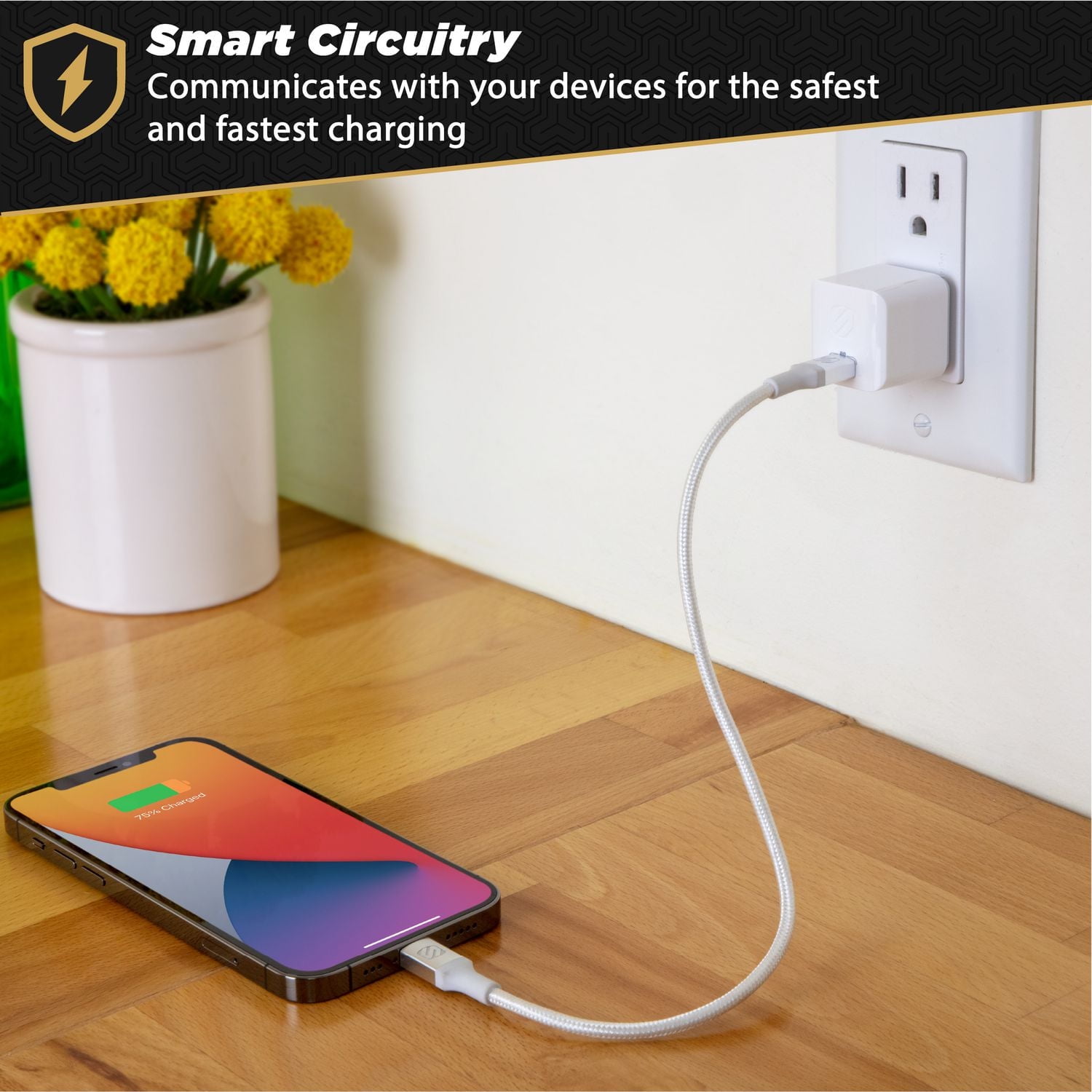 Scosche HPDC20WT-SP chargeur rapide USB-C Mini Cube PowerVolt 20 watts - blanc