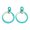 Lake Blue, variant on Hyasfey 1 Pair Circle Stitching Hollow Stud Earrings Acrylic Hoop Splicing Drop Earrings Colorful Contrast Geometric Lightweight Dangle Earrings