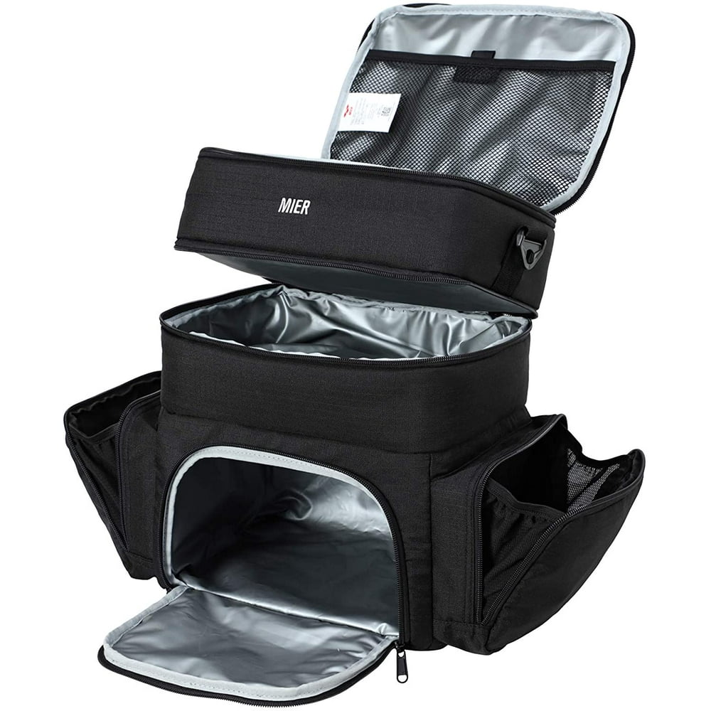 MIER 3 Compartments Insulated Lunch Bags Xlarge Lunch Box Tote for Men