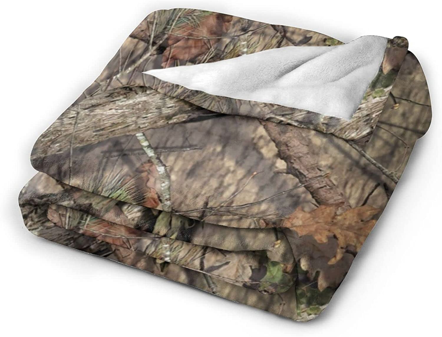 Camo Hunting Camouflage Forest Throw Blanket Super Soft Warm Bed Blankets for Couch Bedroom Sofa Office Car, All Season Cozy Flannel Plush Blanket for Girls Boys Adults, 60"X50"