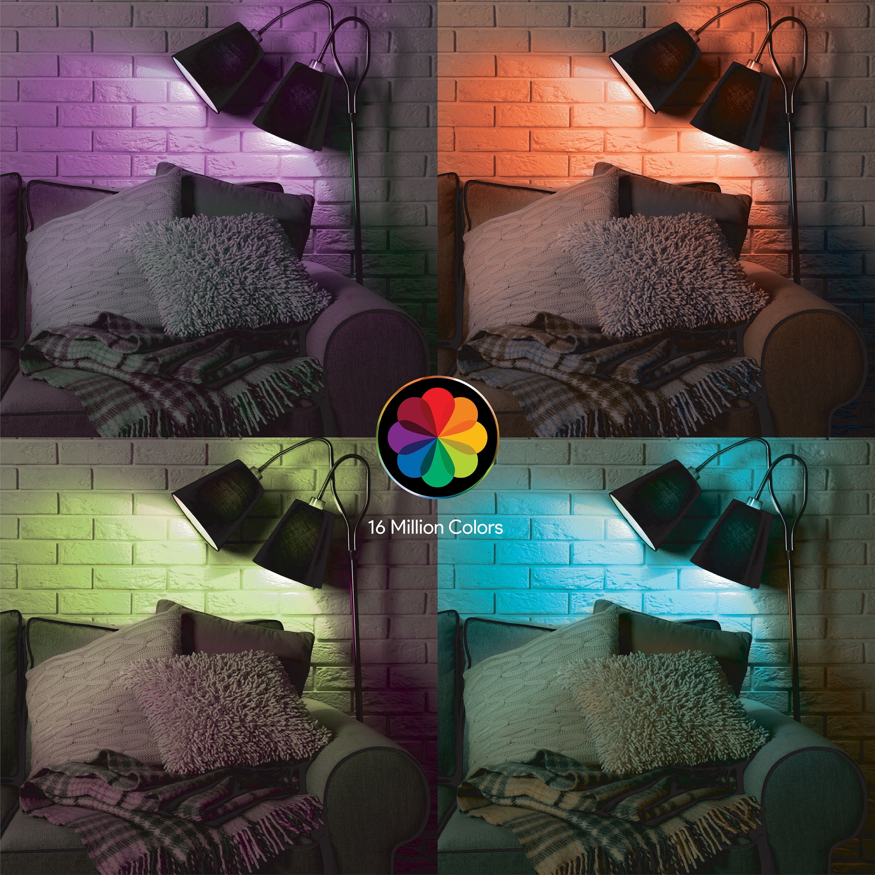 Eubie Colorbulb 2-Pack, App-Controlled Customizable Smart LED A21 Light Bulbs with Wi-Fi, 11W