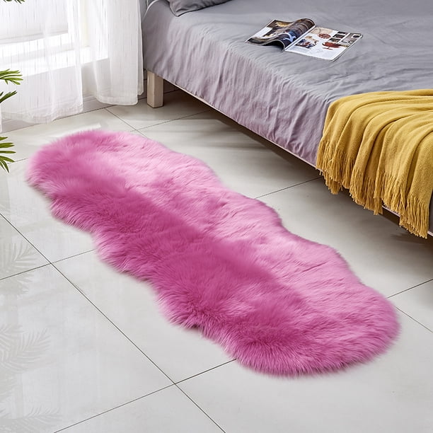 Cojín de sofá de lana de imitación, alfombra de felpa, alfombra para dormitorio, sala de estar, alfombra para el suelo, alfombra para la mesita de noche