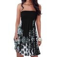 thumbnail image 1 of Sonducket Vestido de verano informal y elegante para mujer Estampado de flores y ropa femenina multicolor Vestido de playa con hombros Vestidos Negro2XL, 1 of 5
