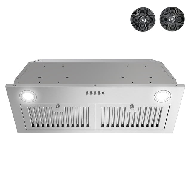 Streamline 28 in. Loreto Convertible Insert Range Hood in Brushed Stainless Steel with Baffle Filters, Push Button Control, LED Lights